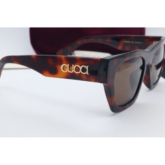 Gucci GG 1835SA 002 Rectangle Havana Sunglasses Brown Lenses 53mm main image 7